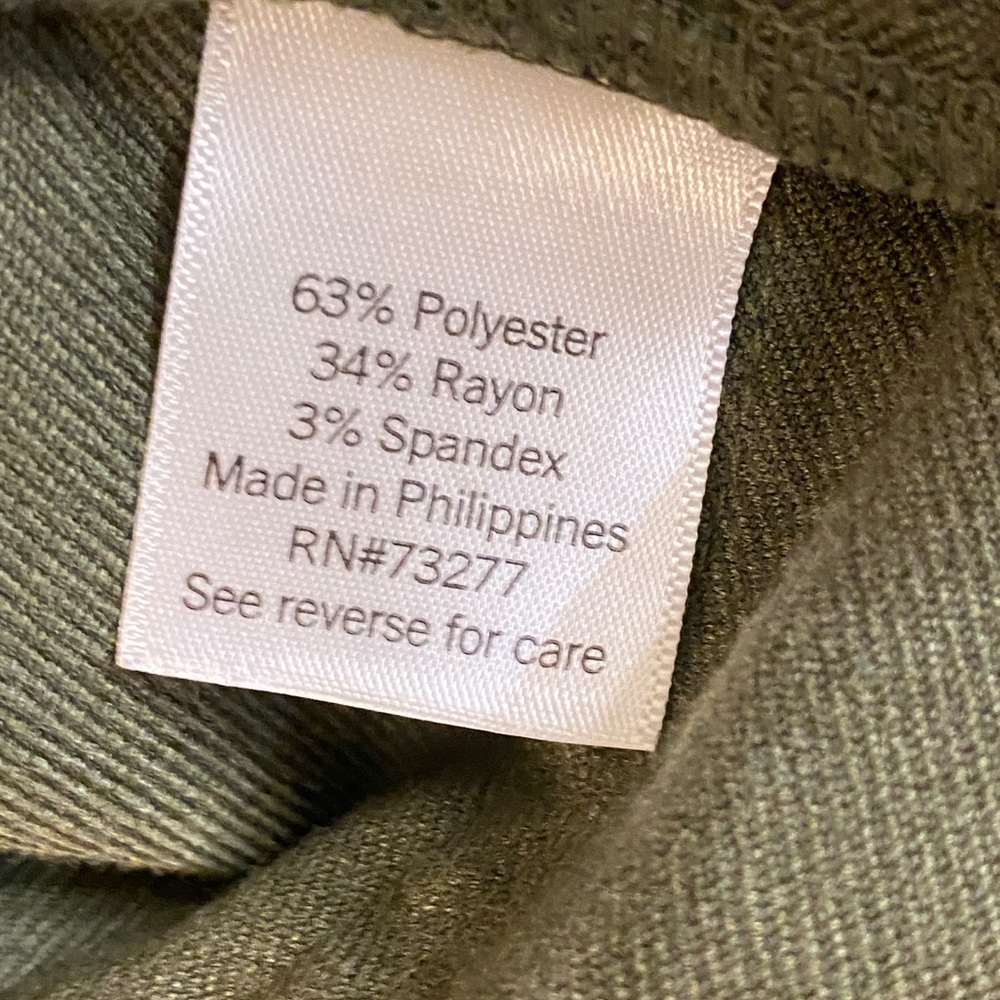 Nine West Women's Relaxed Fit Tie Elastic Waist Jogger Pants Size L olive green - Picture 5 of 9